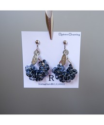 【R】1103e　チェコガラスフープピアス(MA)