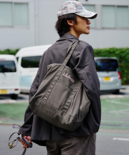ROSE BUD(ローズバッド)の「(L.L. Bean)GROCERY TOTE BAG(トートバッグ・レディース・チャコール/ブルー/バーガンディー/ブラウン・ONE SIZE)」の1枚目の写真