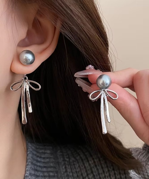 VIBGYOR（ヴィブジョー）の「【TUNE】リボンピアス（ピアス（両耳用）・レディース・その他5/その他2/その他1/その他4/その他3・FREE）」の6枚目の写真