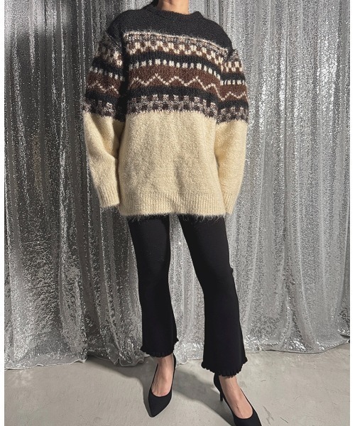 PROVOKE (プロヴォーク)の「FRILL HEM CROPPED KNIT PANTS(その他パンツ・レディース・ブラック/アイボリー・FREE)」の2枚目の写真