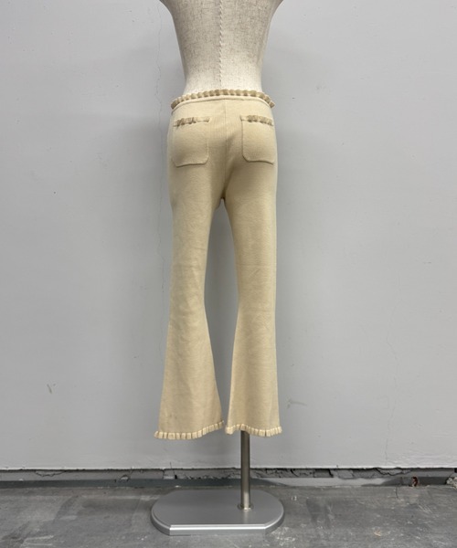 PROVOKE (プロヴォーク)の「FRILL HEM CROPPED KNIT PANTS(その他パンツ・レディース・ブラック/アイボリー・FREE)」の7枚目の写真