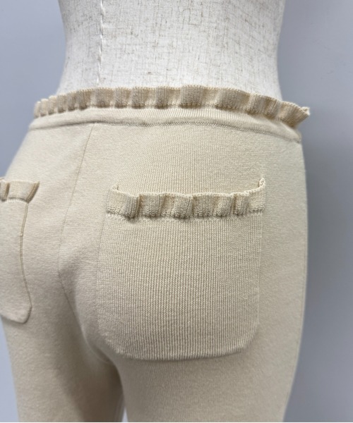 PROVOKE (プロヴォーク)の「FRILL HEM CROPPED KNIT PANTS(その他パンツ・レディース・ブラック/アイボリー・FREE)」の6枚目の写真