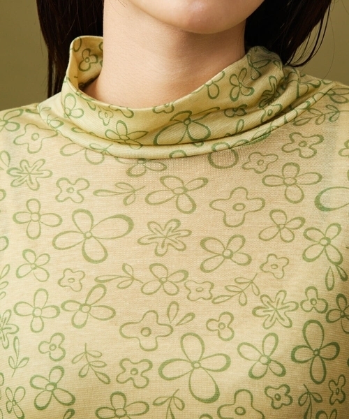Jocomomola(ホコモモラ)の「【日本製】Difuminado フラワープリントハイネックカットソー(Tシャツ/カットソー・レディース・ピンク/イエロー・40)」の11枚目の写真