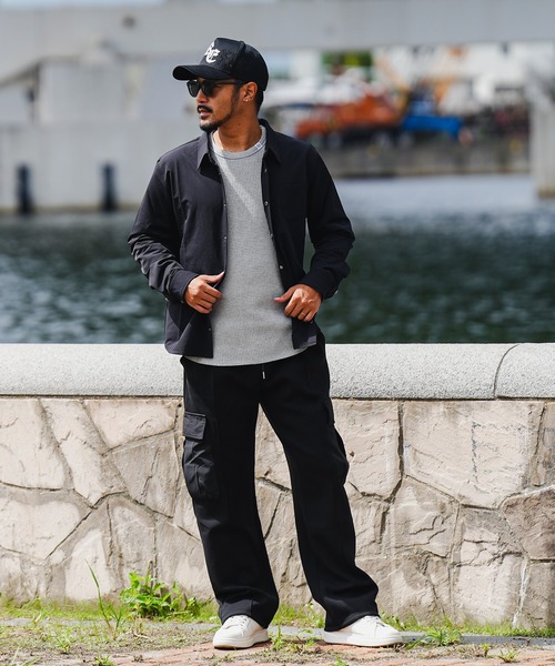 adamsJUGGLER（アダムスジャグラー）の「RTEGクロス-Bロングシャツ（シャツ/ブラウス・メンズ・ブラック/ホワイト・M/S/XL/L）」の4枚目の写真