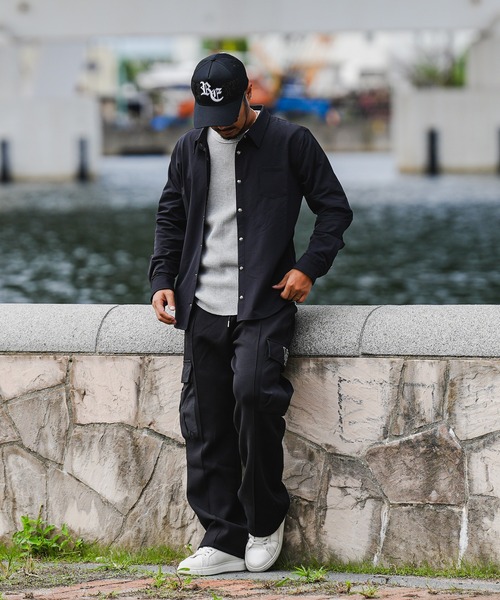 adamsJUGGLER（アダムスジャグラー）の「RTEGクロス-Bロングシャツ（シャツ/ブラウス・メンズ・ブラック/ホワイト・M/S/XL/L）」の8枚目の写真