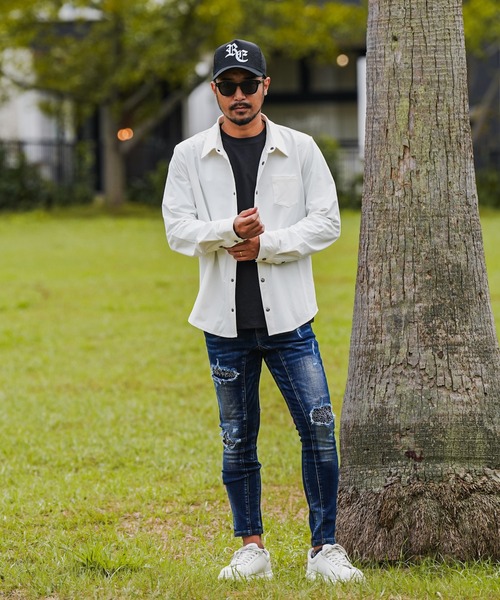 adamsJUGGLER（アダムスジャグラー）の「RTEGクロス-Bロングシャツ（シャツ/ブラウス・メンズ・ブラック/ホワイト・M/S/XL/L）」の5枚目の写真