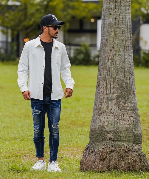 adamsJUGGLER（アダムスジャグラー）の「RTEGクロス-Bロングシャツ（シャツ/ブラウス・メンズ・ブラック/ホワイト・M/S/XL/L）」の7枚目の写真