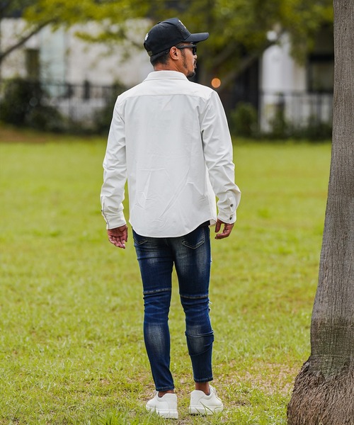 adamsJUGGLER（アダムスジャグラー）の「RTEGクロス-Bロングシャツ（シャツ/ブラウス・メンズ・ブラック/ホワイト・M/S/XL/L）」の9枚目の写真