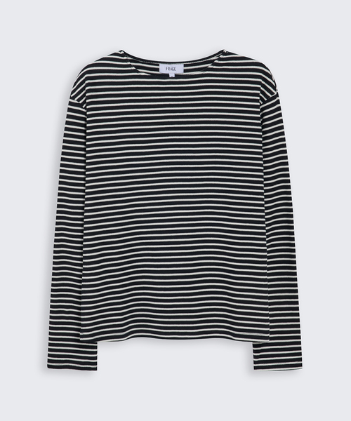 FRAGE(フラゲ)の「スタンダード ストライプ ロングスリーブ(Tシャツ/カットソー・メンズ・ブラック/ベージュ・MEDIUM/LARGE)」の2枚目の写真