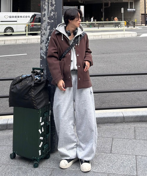 EMMA CLOTHES(エマクローズ)の「Melton Coverall Coat/メルトンカバーオールコート《カフェ店員"Haruto"コラボ》(ステンカラーコート・メンズ・チャコール/ブラック/ブラウン・M/L)」の8枚目の写真