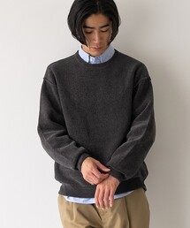 【洗濯機洗い可】極モチクルーネックニット