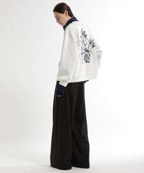 HARE(ハレ)の「マルチマテリアルフラワーコラージュバックプリントスウェット(HARE)(スウェット・メンズ・ホワイト/ブラック/グレー/パープル・SMALL/MEDIUM)」の9枚目の写真