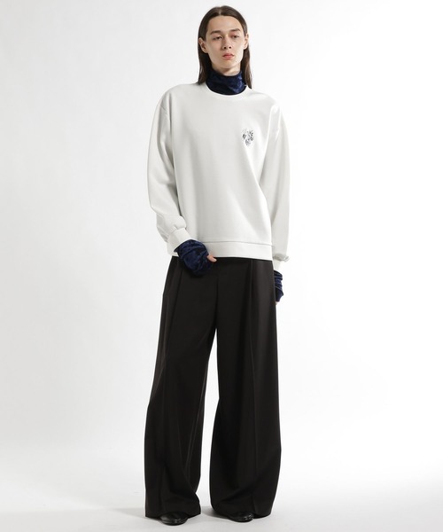HARE(ハレ)の「マルチマテリアルフラワーコラージュバックプリントスウェット(HARE)(スウェット・メンズ・ホワイト/ブラック/グレー/パープル・SMALL/MEDIUM)」の11枚目の写真
