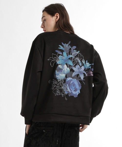 HARE(ハレ)の「マルチマテリアルフラワーコラージュバックプリントスウェット(HARE)(スウェット・メンズ・ホワイト/ブラック/グレー/パープル・SMALL/MEDIUM)」の20枚目の写真