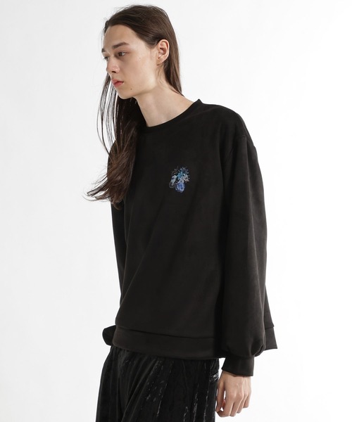 HARE(ハレ)の「マルチマテリアルフラワーコラージュバックプリントスウェット(HARE)(スウェット・メンズ・ホワイト/ブラック/グレー/パープル・SMALL/MEDIUM)」の21枚目の写真