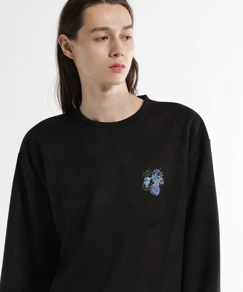 HARE(ハレ)の「マルチマテリアルフラワーコラージュバックプリントスウェット(HARE)(スウェット・メンズ・ホワイト/ブラック/グレー/パープル・SMALL/MEDIUM)」の22枚目の写真