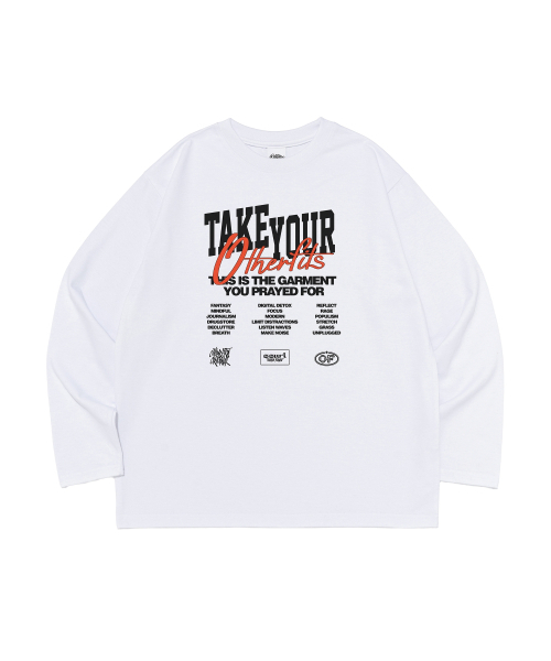 OTHERFITS(アザーフィッツ)の「テイクユアオーダーズ グラフィック ロングスリーブ (ホワイト)(Tシャツ/カットソー・メンズ・その他・MEDIUM/LARGE/X-LARGE/SMALL)」の1枚目の写真