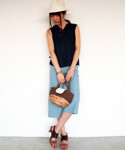 N.（N. Natural Beauty Basic）（エヌエヌナチュラルビューティーベーシック）の「◇ビエラブラウス ノースリーブ（シャツ/ブラウス・レディース・ネイビー/ブルー/ホワイト/ピンク/カーキ/ブルー系その他・MEDIUM）」の7枚目の写真