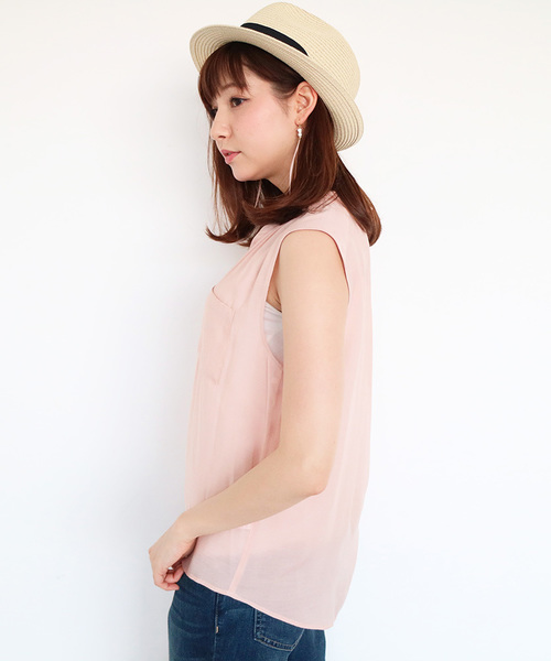 N.（N. Natural Beauty Basic）（エヌエヌナチュラルビューティーベーシック）の「◇ビエラブラウス ノースリーブ（シャツ/ブラウス・レディース・ネイビー/ブルー/ホワイト/ピンク/カーキ/ブルー系その他・MEDIUM）」の8枚目の写真