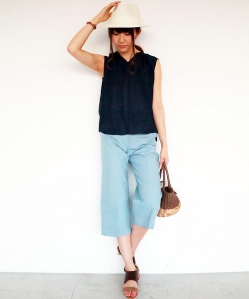 N.（N. Natural Beauty Basic）（エヌエヌナチュラルビューティーベーシック）の「◇ビエラブラウス ノースリーブ（シャツ/ブラウス・レディース・ネイビー/ブルー/ホワイト/ピンク/カーキ/ブルー系その他・MEDIUM）」の14枚目の写真