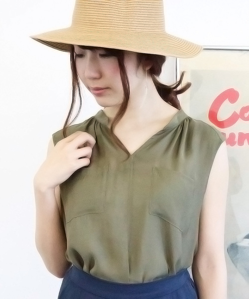 N.（N. Natural Beauty Basic）（エヌエヌナチュラルビューティーベーシック）の「◇ビエラブラウス ノースリーブ（シャツ/ブラウス・レディース・ネイビー/ブルー/ホワイト/ピンク/カーキ/ブルー系その他・MEDIUM）」の15枚目の写真