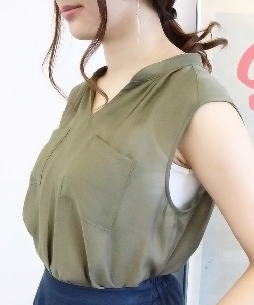 N.（N. Natural Beauty Basic）（エヌエヌナチュラルビューティーベーシック）の「◇ビエラブラウス ノースリーブ（シャツ/ブラウス・レディース・ネイビー/ブルー/ホワイト/ピンク/カーキ/ブルー系その他・MEDIUM）」の16枚目の写真