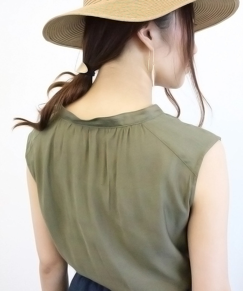 N.（N. Natural Beauty Basic）（エヌエヌナチュラルビューティーベーシック）の「◇ビエラブラウス ノースリーブ（シャツ/ブラウス・レディース・ネイビー/ブルー/ホワイト/ピンク/カーキ/ブルー系その他・MEDIUM）」の18枚目の写真