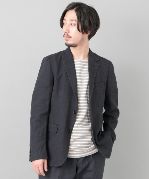 URBAN RESEARCH(アーバンリサーチ)の「URBAN RESEARCH リネンキャンバスジャケット(その他アウター・メンズ・ネイビー/ベージュ/ホワイト・MEDIUM/LARGE)」の3枚目の写真