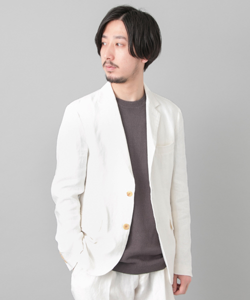 URBAN RESEARCH(アーバンリサーチ)の「URBAN RESEARCH リネンキャンバスジャケット(その他アウター・メンズ・ネイビー/ベージュ/ホワイト・MEDIUM/LARGE)」の2枚目の写真