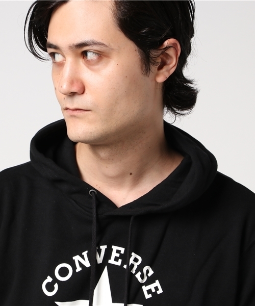 CONVERSE（コンバース）の「【CONVERSE】裏毛プリントプルパーカー（パーカー・メンズ・ブラック/スミクロ/ホワイト/オフホワイト・MEDIUM/LARGE）」の7枚目の写真