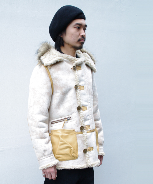 BEAMS ビームス 東洋エンタープライズ B-7 フェイクムートン フライトジャケット サイズM 牛革 BEAMS（ビームス）の「BEAMS &frasl; フェイクムートン\u201cB-7\u201d（その他アウター