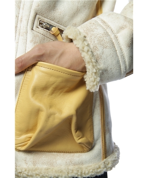 BEAMS ビームス 東洋エンタープライズ B-7 フェイクムートン フライトジャケット サイズM 牛革 BEAMS（ビームス）の「BEAMS &frasl; フェイクムートン\u201cB-7\u201d（その他アウター