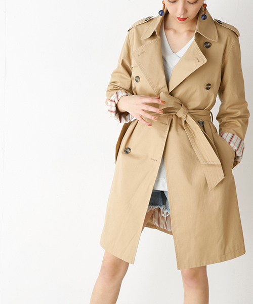 SLY（スライ）の「EDIE TRENCH COAT（トレンチコート・レディース・ベージュ/ライトブルー/ブラック・2/1）」の3枚目の写真