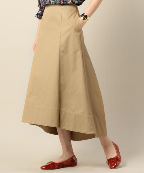 BEAUTY&YOUTH UNITED ARROWS（ビューティーアンドユースユナイテッドアローズ）の「BY コットンチノバックロングフレアスカート ◆（スカート・レディース・ベージュ/ブラウン/オリーブ・SMALL/MEDIUM）」の2枚目の写真