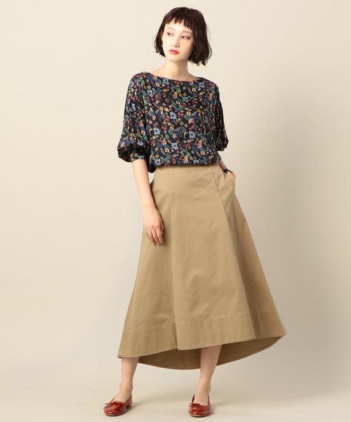 BEAUTY&YOUTH UNITED ARROWS（ビューティーアンドユースユナイテッドアローズ）の「BY コットンチノバックロングフレアスカート ◆（スカート・レディース・ベージュ/ブラウン/オリーブ・SMALL/MEDIUM）」の15枚目の写真