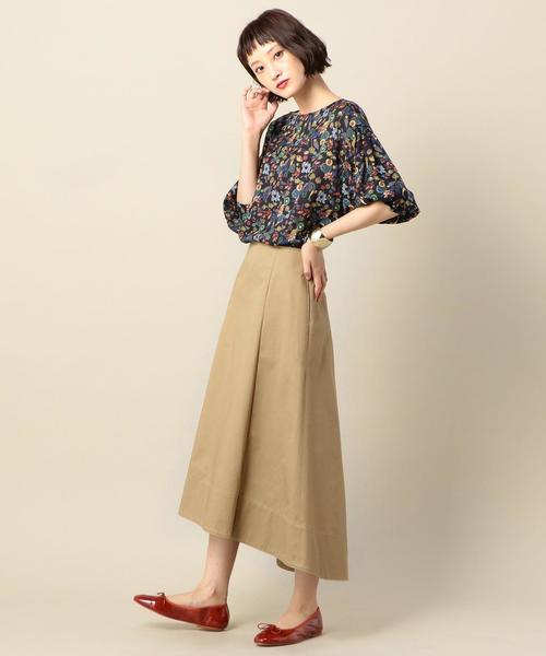 BEAUTY&YOUTH UNITED ARROWS（ビューティーアンドユースユナイテッドアローズ）の「BY コットンチノバックロングフレアスカート ◆（スカート・レディース・ベージュ/ブラウン/オリーブ・SMALL/MEDIUM）」の9枚目の写真