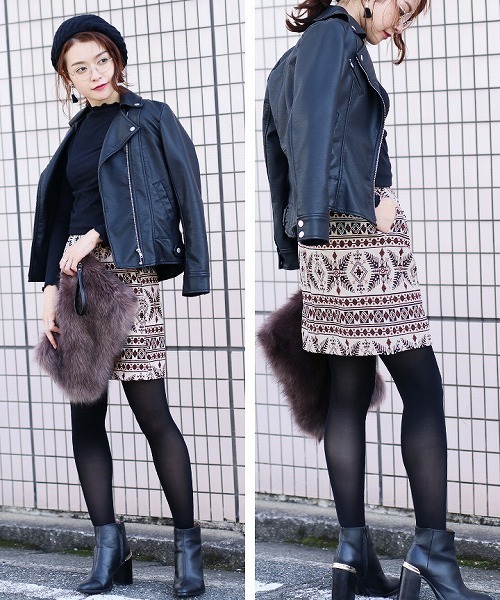 reca（レカ）の「3タイプ総柄ゴブラン台形スカート（スカート・レディース・ホワイト系その他/ブルー系その他/オレンジ系その他・M）」の7枚目の写真