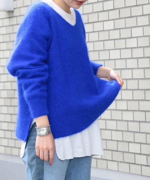 Another Edition（アナザーエディション）の「アンゴラプルオーバー（ニット/セーター・レディース・モカ/ロイヤルブルー/ピンク・FREE）」の3枚目の写真