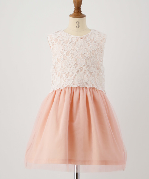 Catherine Cottage（キャサリンコテージ）の「レーシーチュールドレス ワンピース（ワンピース・キッズ・ピンク/ホワイト/ライラック/ブラック/ネイビー/ベージュ/サックスブルー/ブラック×ブラック/コーラルピンク・130/120/110/140）」の12枚目の写真