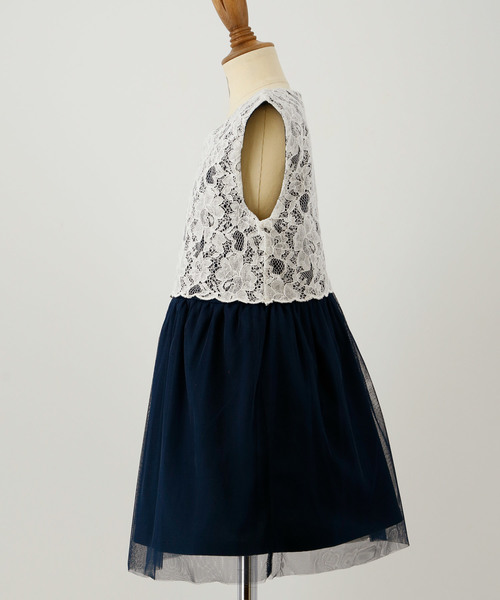 Catherine Cottage（キャサリンコテージ）の「レーシーチュールドレス ワンピース（ワンピース・キッズ・ピンク/ホワイト/ライラック/ブラック/ネイビー/ベージュ/サックスブルー/ブラック×ブラック/コーラルピンク・130/120/110/140）」の13枚目の写真