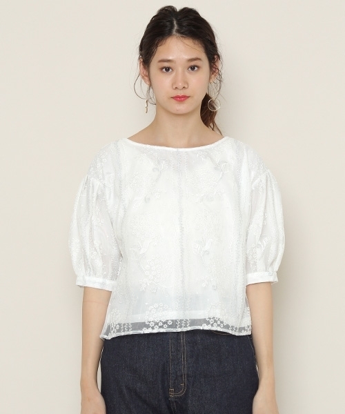 PAGEBOY（ページボーイ）の「刺繍ボリュームスリーブブラウス（シャツ/ブラウス・レディース・ブラック/グレー/オフホワイト・FREE）」の7枚目の写真