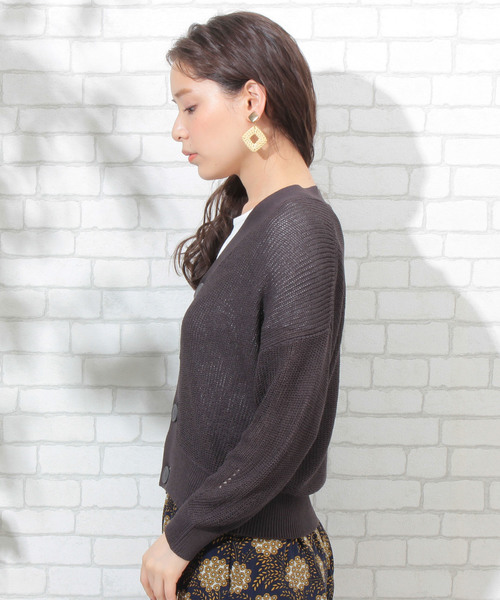 ROPE' PICNIC(ロペピクニック)の「畦編カーディガン(カーディガン/ボレロ・レディース・スミクロ/ベージュ・38/40)」の8枚目の写真