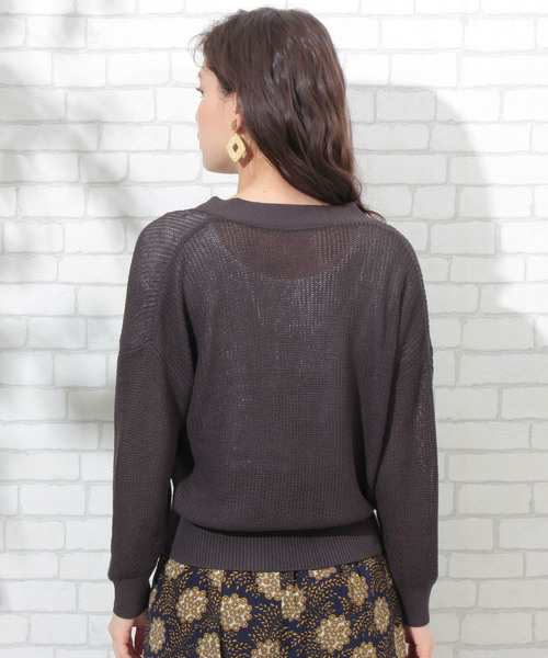 ROPE' PICNIC(ロペピクニック)の「畦編カーディガン(カーディガン/ボレロ・レディース・スミクロ/ベージュ・38/40)」の9枚目の写真