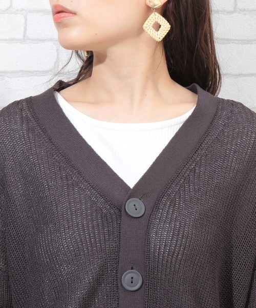 ROPE' PICNIC(ロペピクニック)の「畦編カーディガン(カーディガン/ボレロ・レディース・スミクロ/ベージュ・38/40)」の6枚目の写真