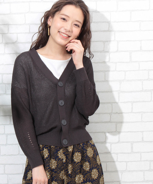 ROPE' PICNIC(ロペピクニック)の「畦編カーディガン(カーディガン/ボレロ・レディース・スミクロ/ベージュ・38/40)」の10枚目の写真