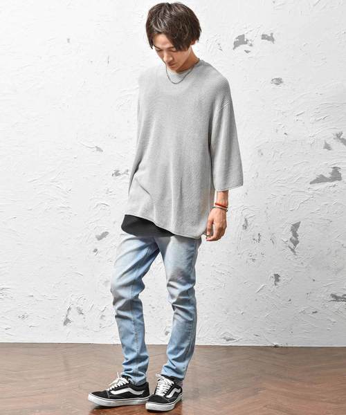 MinoriTY(マイノリティ)の「抗菌防臭加工ワッフルロング丈タンクトップ ノースリーブ(タンクトップ・メンズ・オフホワイト/ベージュ/ネイビー/ブラック/ピンク/カーキ/杢グレー・L/XL/M)」の11枚目の写真