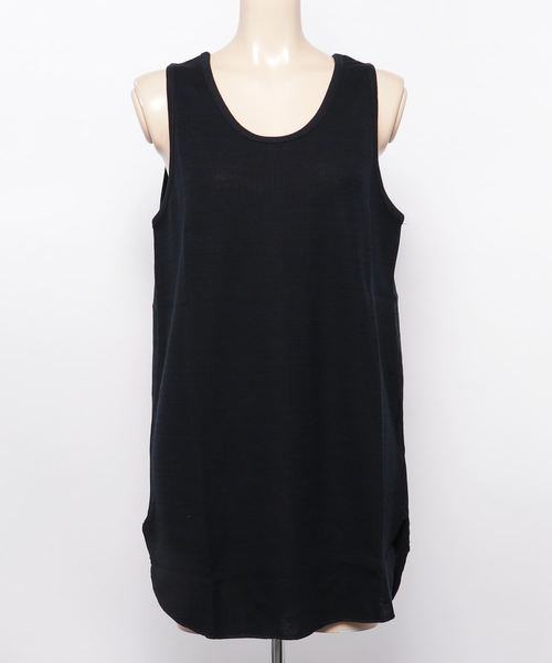 MinoriTY(マイノリティ)の「抗菌防臭加工ワッフルロング丈タンクトップ ノースリーブ(タンクトップ・メンズ・オフホワイト/ベージュ/ネイビー/ブラック/ピンク/カーキ/杢グレー・L/XL/M)」の6枚目の写真