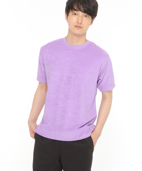 LAKOLE(ラコレ)の「【抗菌防臭】TCパイル半袖Tシャツ / LAKOLE(Tシャツ/カットソー・メンズ・ホワイト/パープル/グレー・LARGE/MEDIUM)」の1枚目の写真