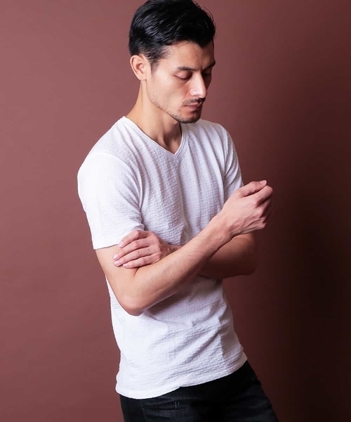 MICHEL KLEIN HOMME (ミッシェルクランオム)の「カットソー(スラブリンクスキカ)(Tシャツ/カットソー・メンズ・ホワイト/ベージュ/カーキ/ブラック・LL/S/M/L/XL/46/51/48)」の1枚目の写真