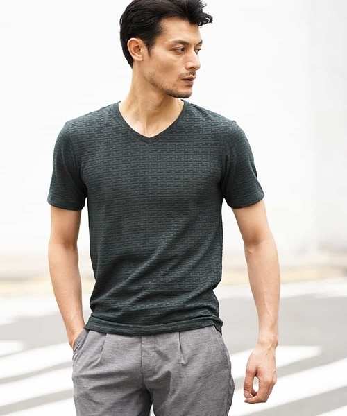 MICHEL KLEIN HOMME (ミッシェルクランオム)の「カットソー(スラブリンクスキカ)(Tシャツ/カットソー・メンズ・ホワイト/ベージュ/カーキ/ブラック・LL/S/M/L/XL/46/51/48)」の4枚目の写真